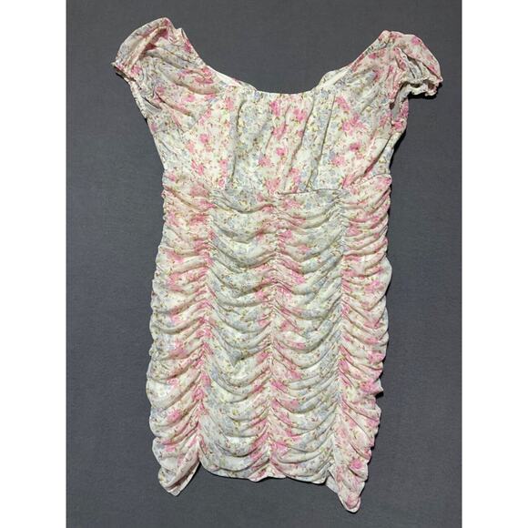 Madden NYC XXXL JR Pink Blue Floral Bodycon Dress Polyester-Spandex Blend Lined - Picture 6 of 6